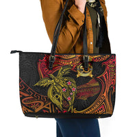 Papua New Guinea 50th Independence Day Leather Tote Bag Culture Spirit and Sovereignty DT02 - Polynesian Pride