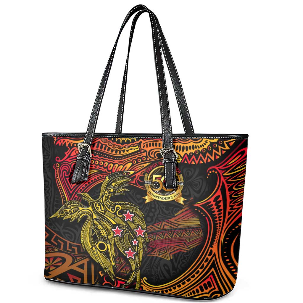 Papua New Guinea 50th Independence Day Leather Tote Bag Culture Spirit and Sovereignty DT02 - Polynesian Pride