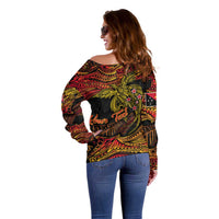 Papua New Guinea 50th Independence Day Off Shoulder Sweater Culture Spirit and Sovereignty