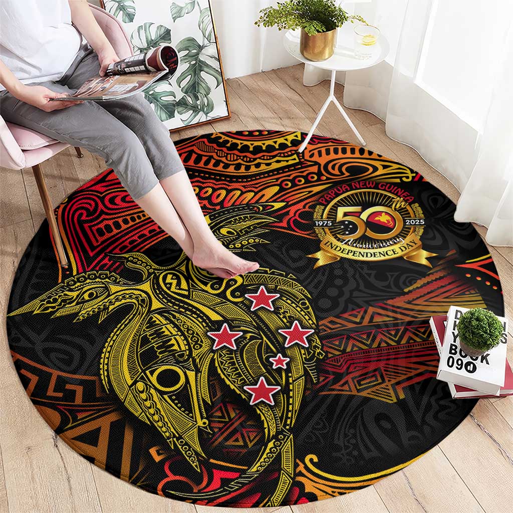 Papua New Guinea 50th Independence Day Round Carpet Culture Spirit and Sovereignty DT02 - Polynesian Pride