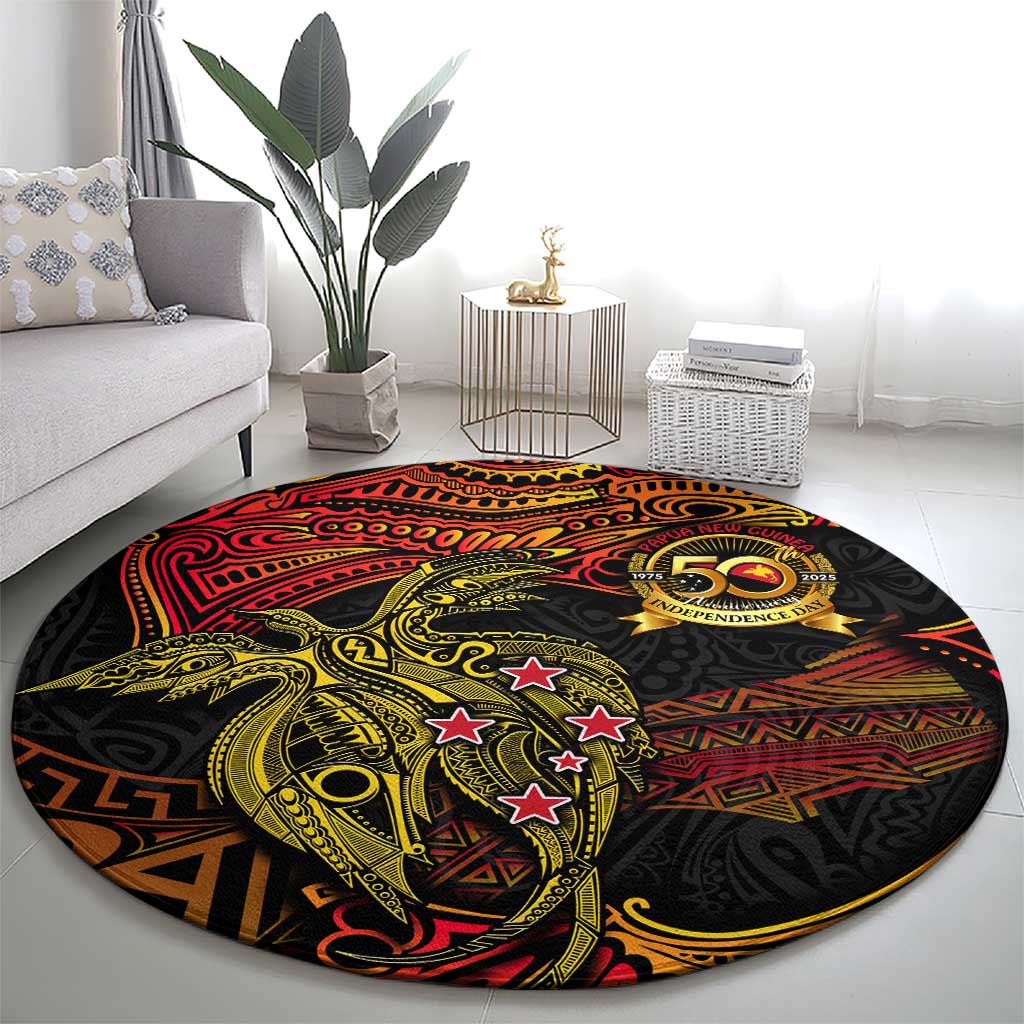 Papua New Guinea 50th Independence Day Round Carpet Culture Spirit and Sovereignty DT02 - Polynesian Pride