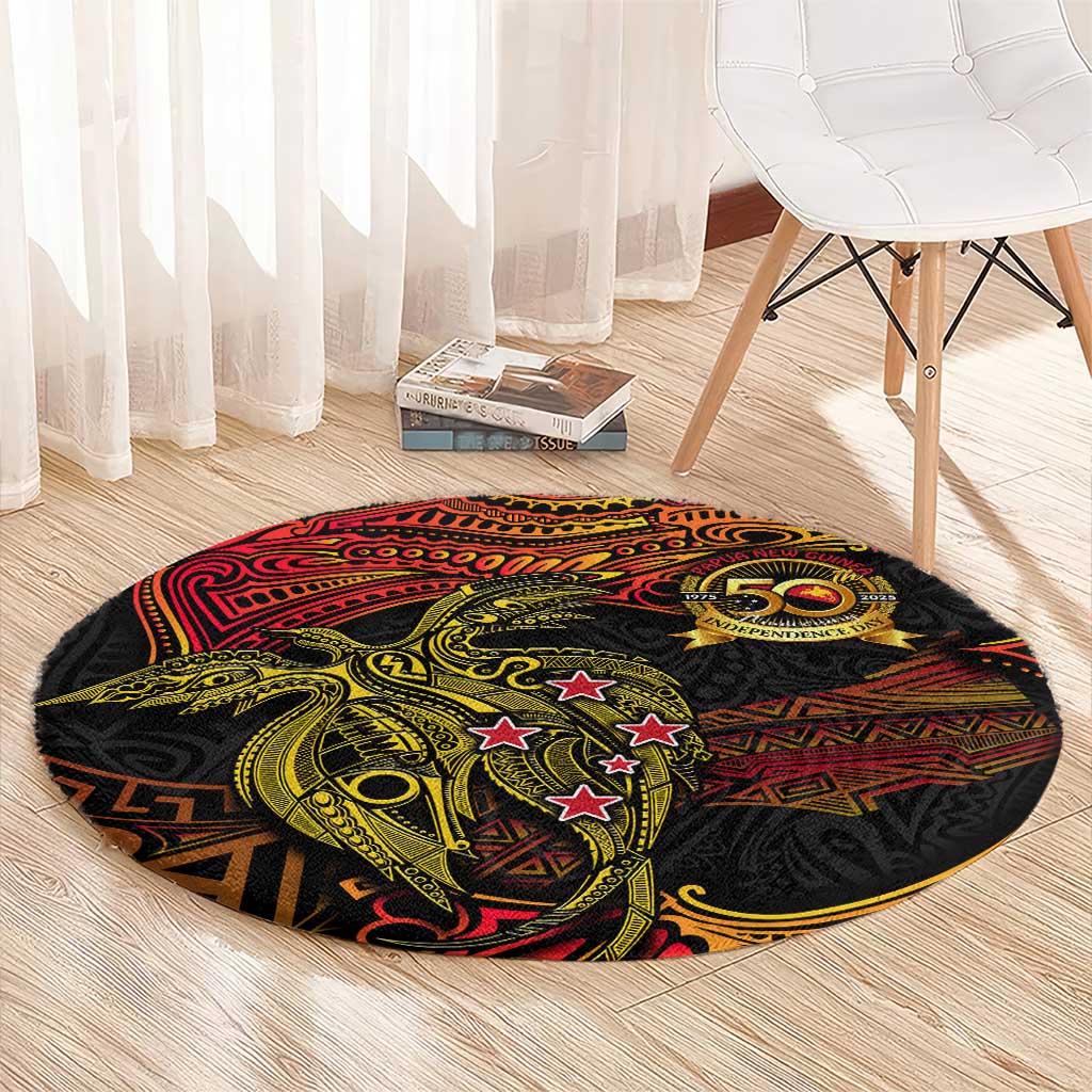 Papua New Guinea 50th Independence Day Round Carpet Culture Spirit and Sovereignty DT02 - Polynesian Pride