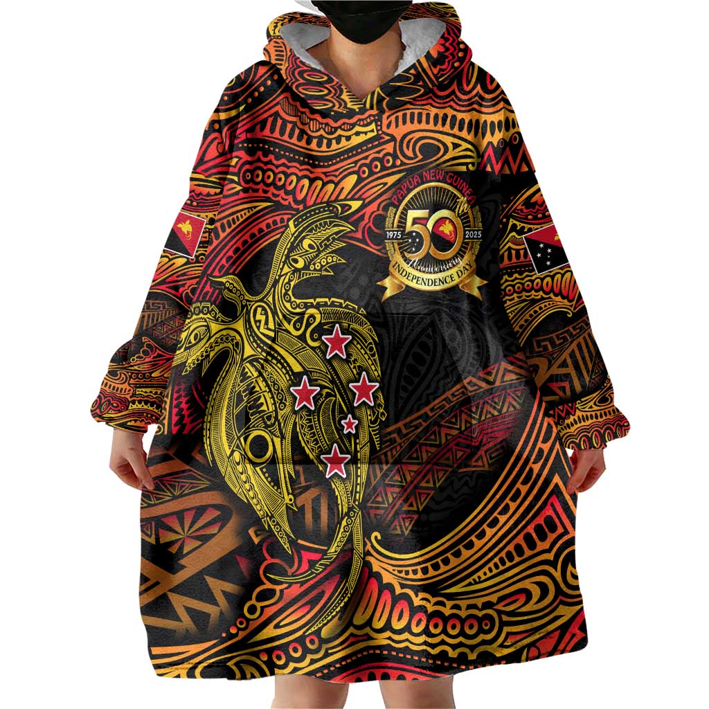 Papua New Guinea 50th Independence Day Wearable Blanket Hoodie Culture Spirit and Sovereignty