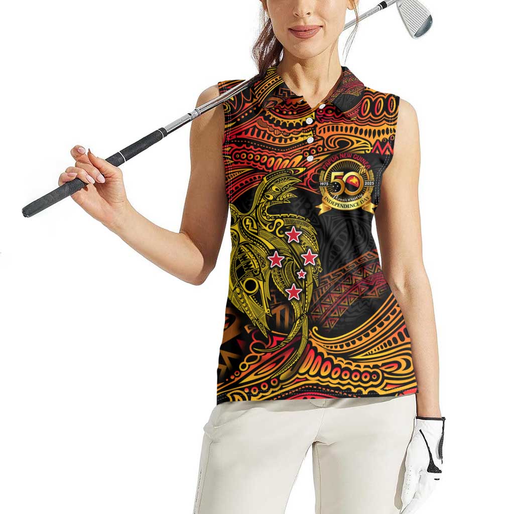 Papua New Guinea 50th Independence Day Women Sleeveless Polo Shirt Culture Spirit and Sovereignty DT02 - Polynesian Pride