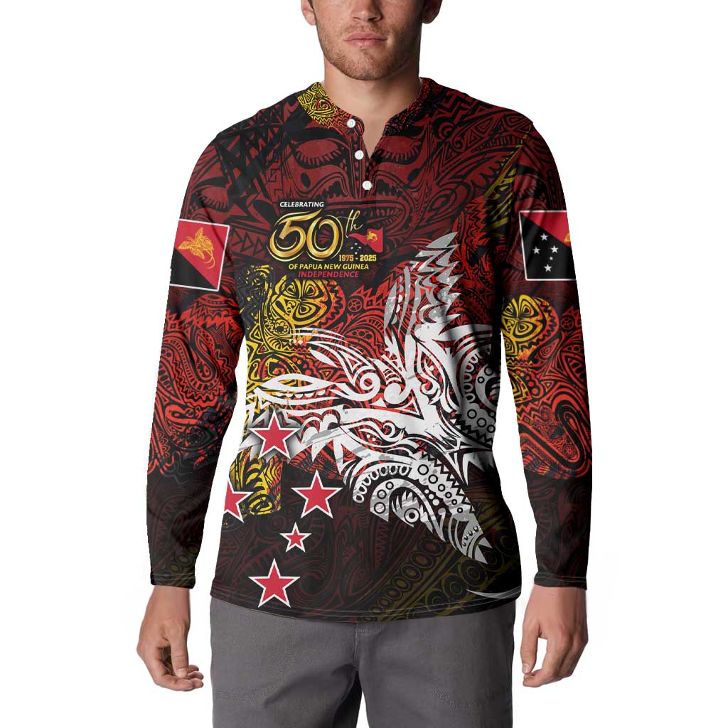 PNG 1975 - 2025 Button Sweatshirt Papua New Guinea 50th Independence Anniversary DT02 - Polynesian Pride