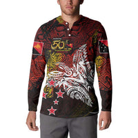 PNG 1975 - 2025 Button Sweatshirt Papua New Guinea 50th Independence Anniversary DT02 - Polynesian Pride
