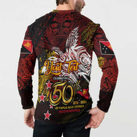 PNG 1975 - 2025 Button Sweatshirt Papua New Guinea 50th Independence Anniversary DT02 - Polynesian Pride