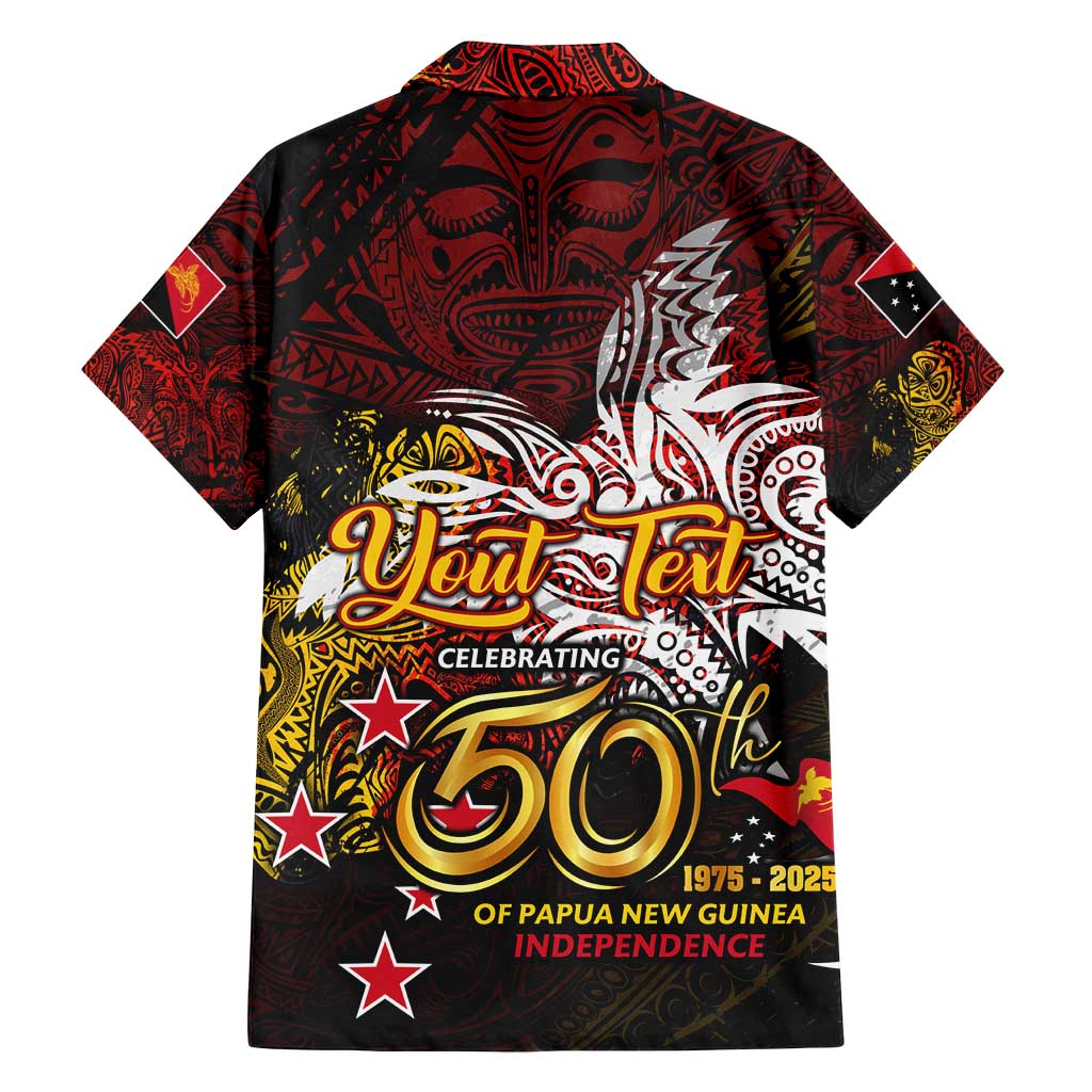 PNG 1975 - 2025 Family Matching Off Shoulder Short Dress and Hawaiian Shirt Papua New Guinea 50th Independence Anniversary