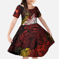 PNG 1975 - 2025 Family Matching Puletasi and Hawaiian Shirt Papua New Guinea 50th Independence Anniversary DT02 Daughter's Dress Art - Polynesian Pride