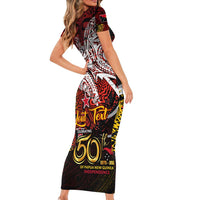 PNG 1975 - 2025 Family Matching Short Sleeve Bodycon Dress and Hawaiian Shirt Papua New Guinea 50th Independence Anniversary DT02 - Polynesian Pride