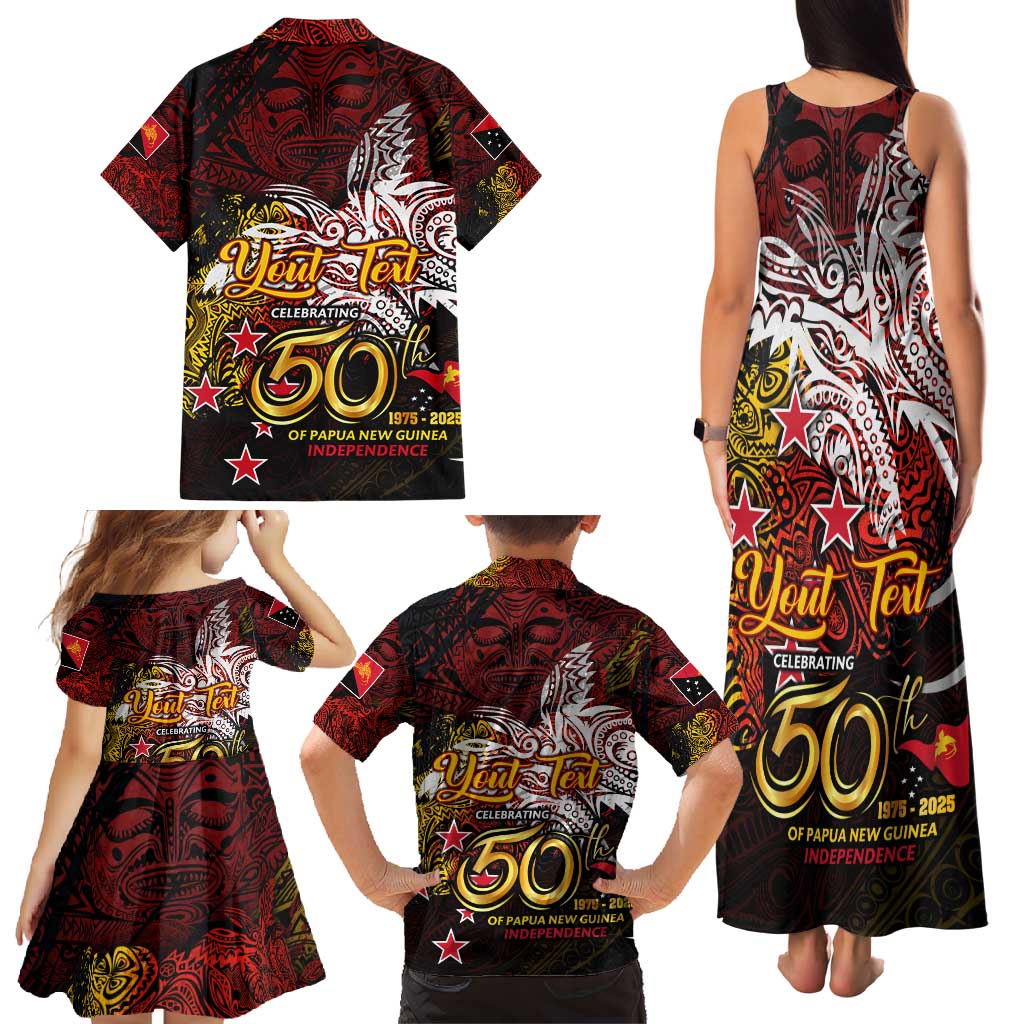PNG 1975 - 2025 Family Matching Tank Maxi Dress and Hawaiian Shirt Papua New Guinea 50th Independence Anniversary DT02 - Polynesian Pride