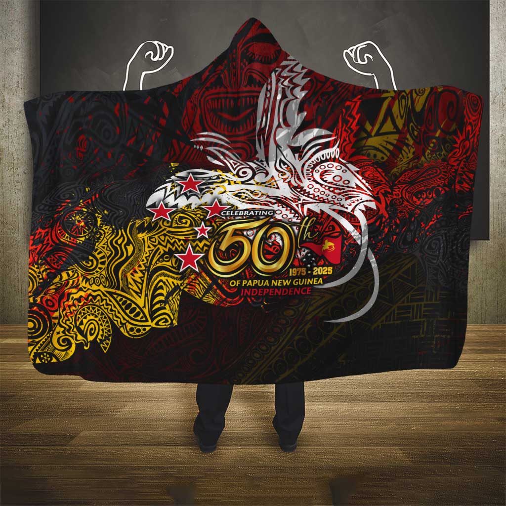 PNG 1975 - 2025 Hooded Blanket Papua New Guinea 50th Independence Anniversary DT02 - Polynesian Pride