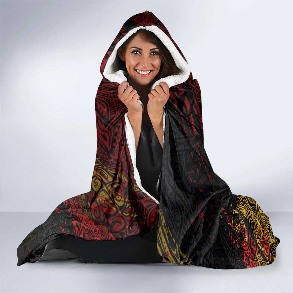 PNG 1975 - 2025 Hooded Blanket Papua New Guinea 50th Independence Anniversary DT02 - Polynesian Pride