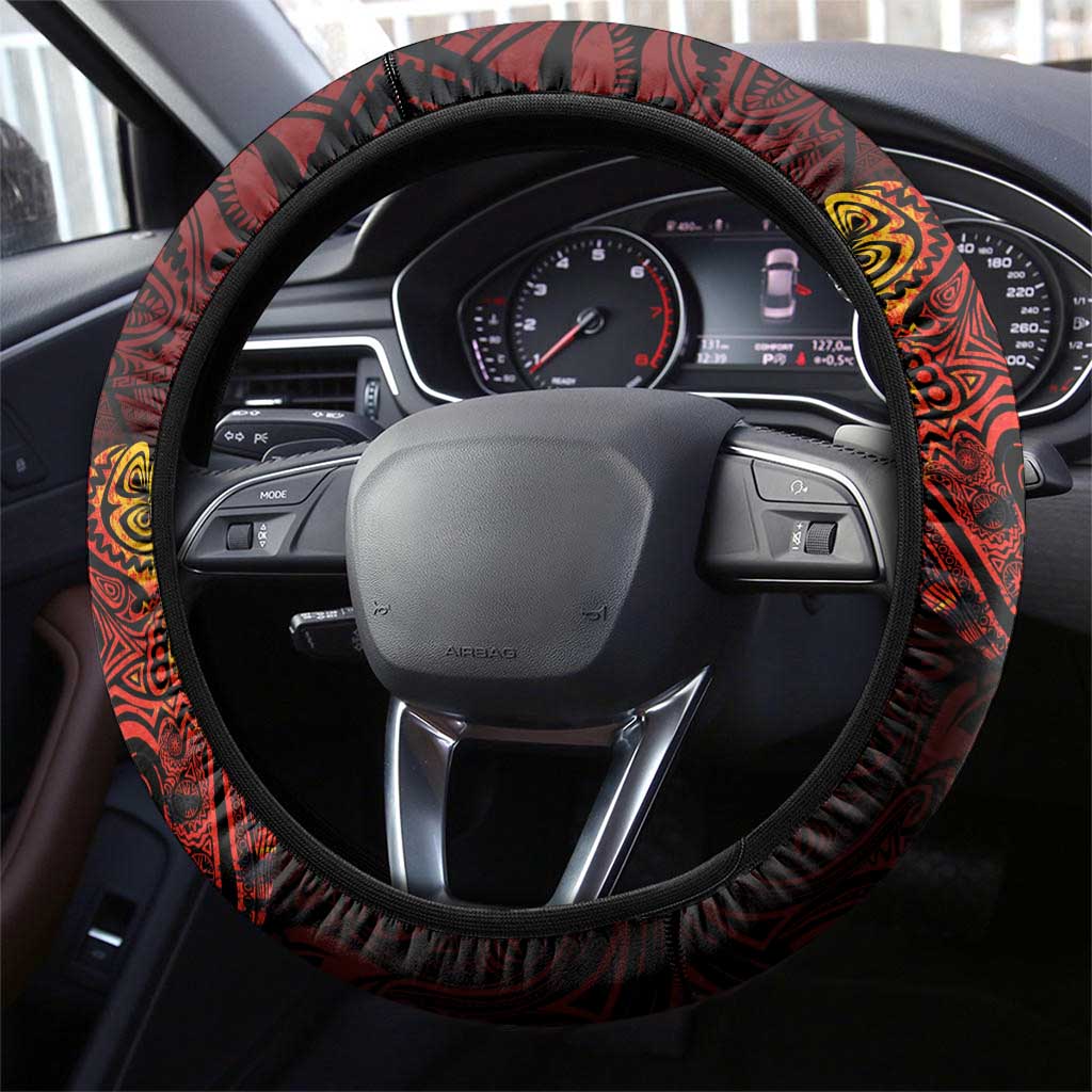 PNG 1975 - 2025 Steering Wheel Cover Papua New Guinea 50th Independence Anniversary DT02 - Polynesian Pride