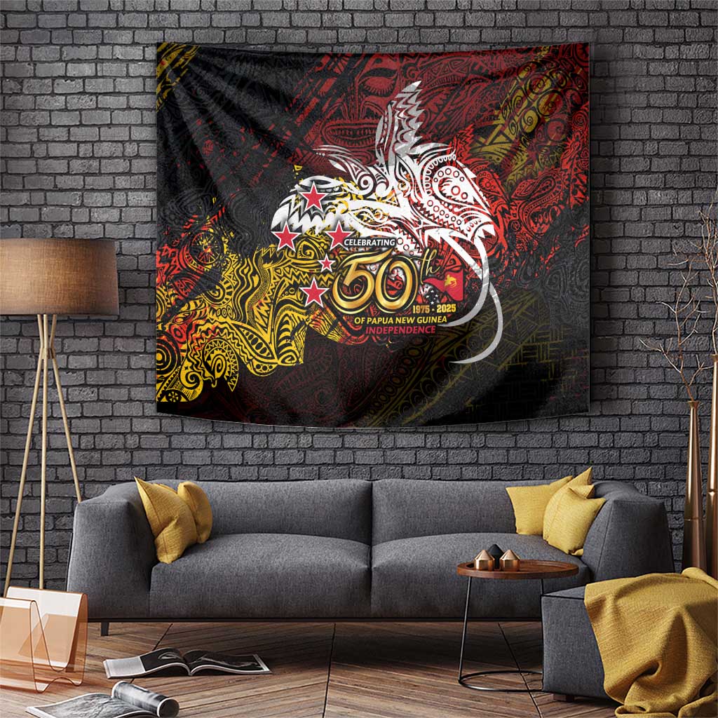 PNG 1975 - 2025 Tapestry Papua New Guinea 50th Independence Anniversary DT02 Art - Polynesian Pride