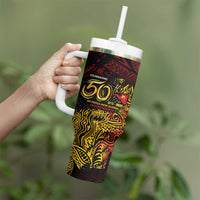 PNG 1975 - 2025 Tumbler With Handle Papua New Guinea 50th Independence Anniversary DT02 - Polynesian Pride