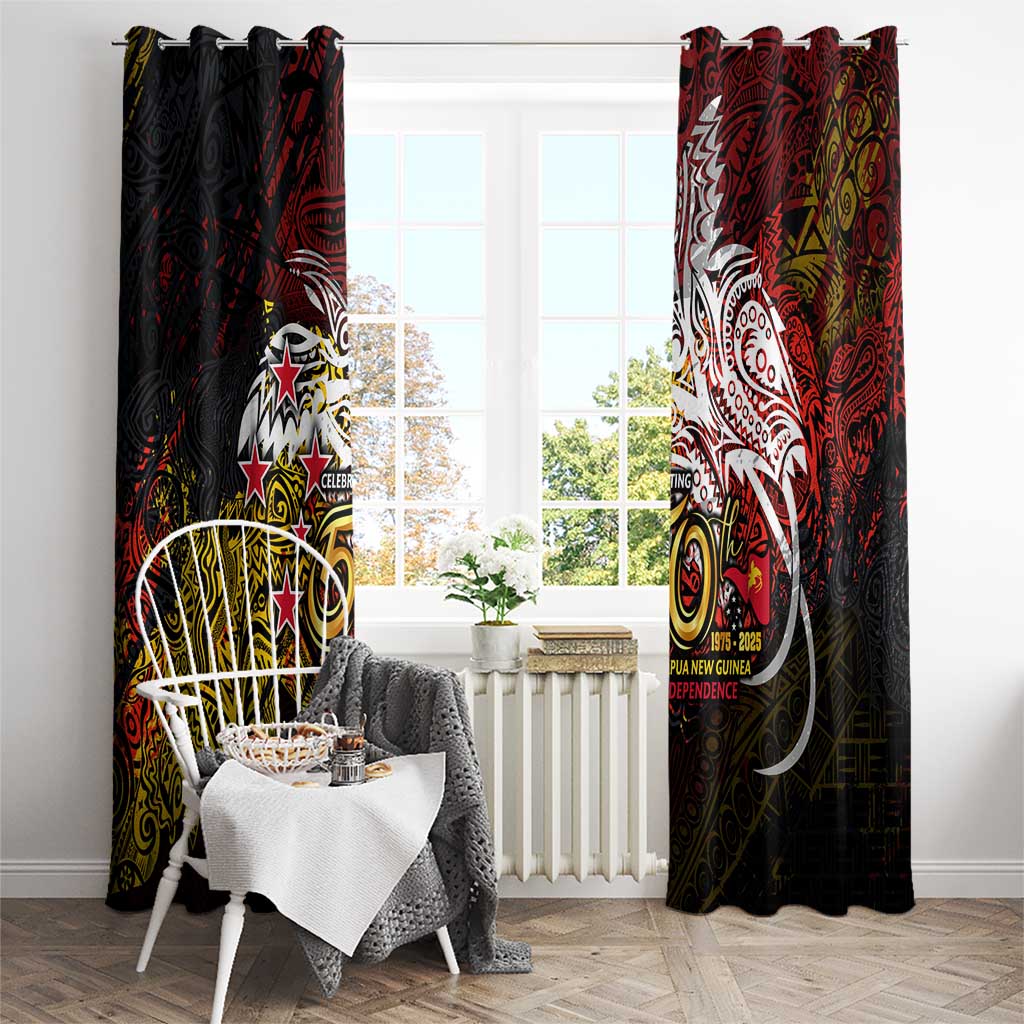 PNG 1975 - 2025 Window Curtain Papua New Guinea 50th Independence Anniversary