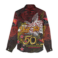 PNG 1975 - 2025 Women Casual Shirt Papua New Guinea 50th Independence Anniversary