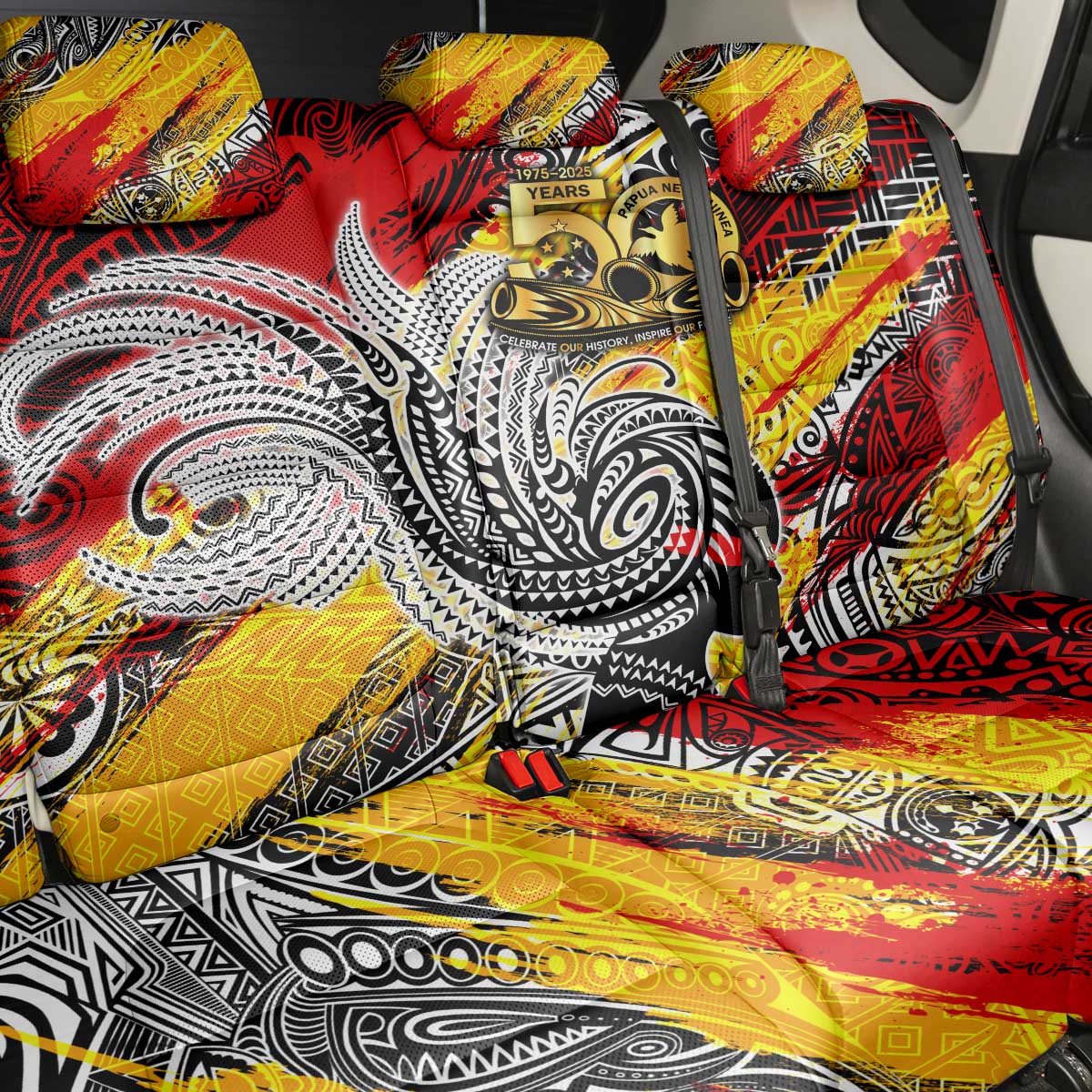 Papua New Guinea 50th Independence Day Back Car Seat Cover Celebrate Our History, Inspire Our Future