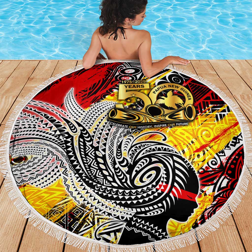 Papua New Guinea 50th Independence Day Beach Blanket Celebrate Our History, Inspire Our Future DT02 - Polynesian Pride