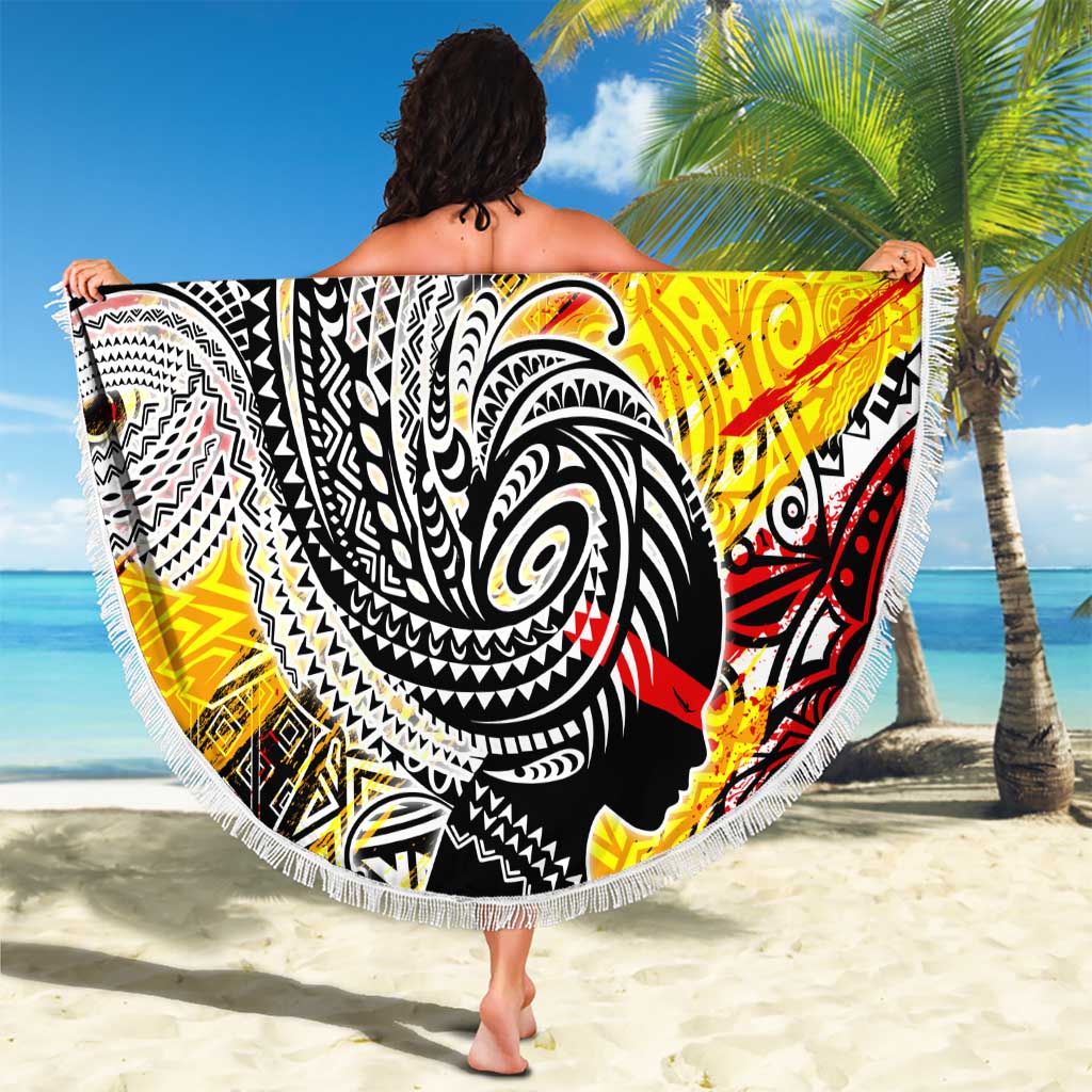 Papua New Guinea 50th Independence Day Beach Blanket Celebrate Our History, Inspire Our Future DT02 - Polynesian Pride