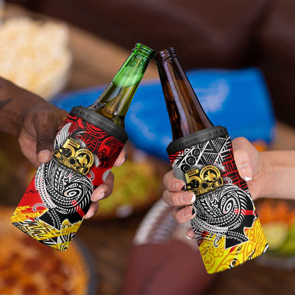 Papua New Guinea 50th Independence Day 4 in 1 Can Cooler Tumbler Celebrate Our History, Inspire Our Future DT02 - Polynesian Pride