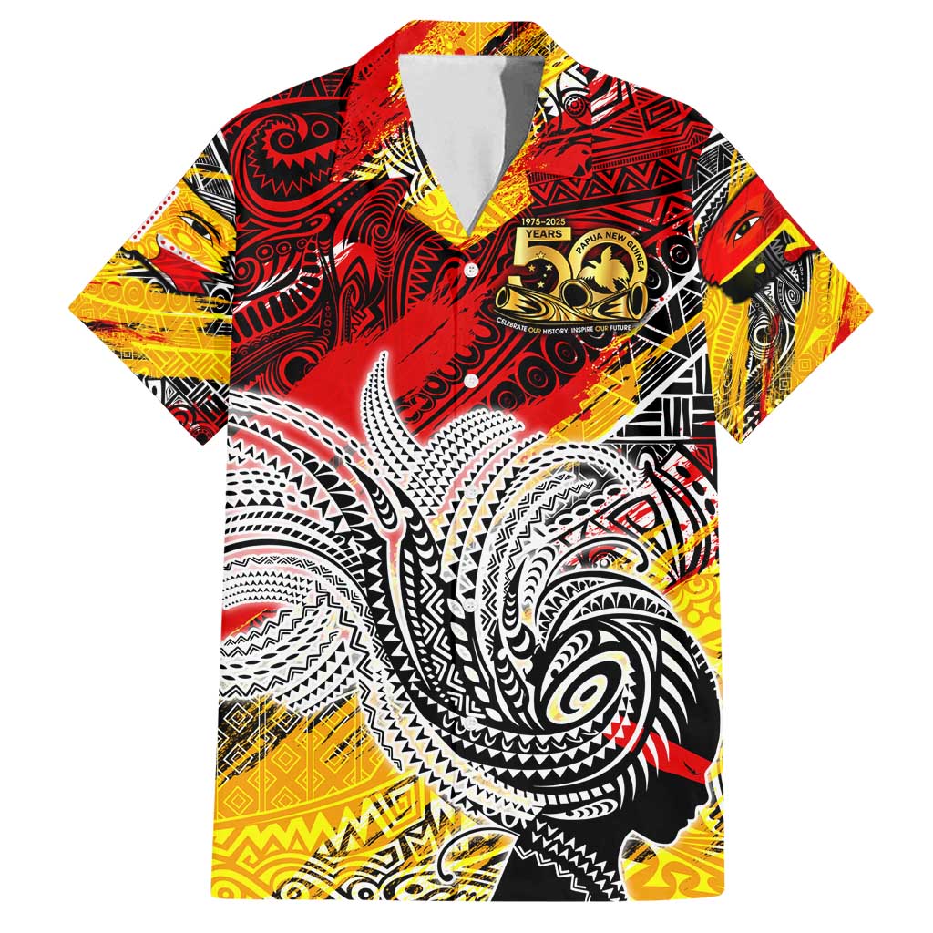 Papua New Guinea 50th Independence Day Family Matching Long Sleeve Bodycon Dress and Hawaiian Shirt Celebrate Our History, Inspire Our Future DT02 Dad's Shirt - Short Sleeve Art - Polynesian Pride