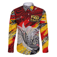 Papua New Guinea 50th Independence Day Family Matching Long Sleeve Bodycon Dress and Hawaiian Shirt Celebrate Our History, Inspire Our Future DT02 Dad's Shirt - Long Sleeve Art - Polynesian Pride
