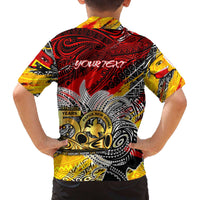 Papua New Guinea 50th Independence Day Family Matching Off The Shoulder Long Sleeve Dress and Hawaiian Shirt Celebrate Our History, Inspire Our Future