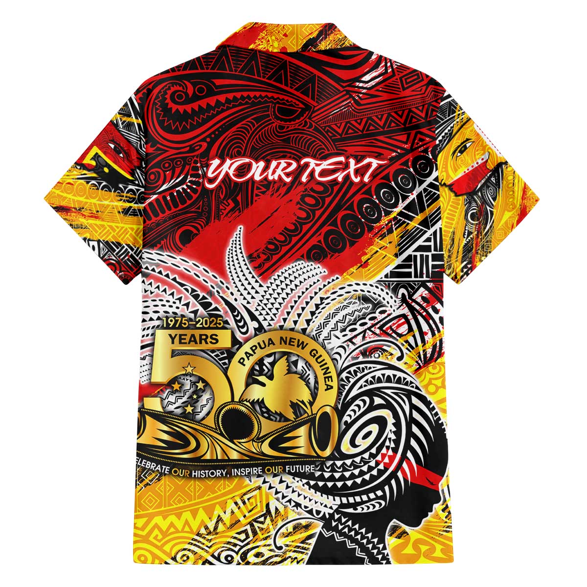 Papua New Guinea 50th Independence Day Family Matching Off The Shoulder Long Sleeve Dress and Hawaiian Shirt Celebrate Our History, Inspire Our Future