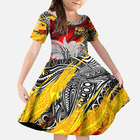 Papua New Guinea 50th Independence Day Family Matching Summer Maxi Dress and Hawaiian Shirt Celebrate Our History, Inspire Our Future DT02 Daughter's Dress Art - Polynesian Pride