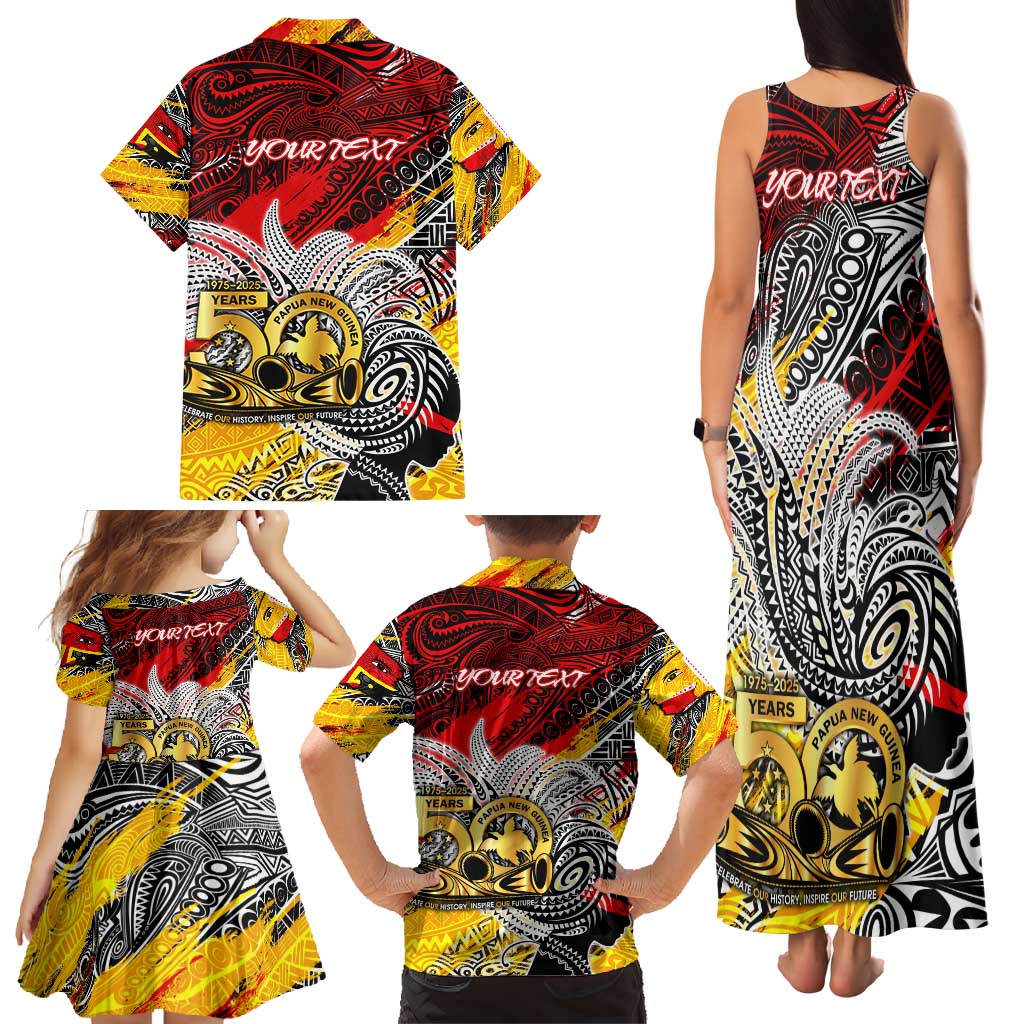 Papua New Guinea 50th Independence Day Family Matching Tank Maxi Dress and Hawaiian Shirt Celebrate Our History, Inspire Our Future DT02 - Polynesian Pride