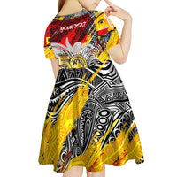 Papua New Guinea 50th Independence Day Kid Short Sleeve Dress Celebrate Our History, Inspire Our Future