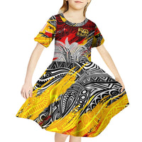 Papua New Guinea 50th Independence Day Kid Short Sleeve Dress Celebrate Our History, Inspire Our Future