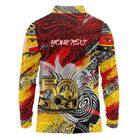Papua New Guinea 50th Independence Day Long Sleeve Polo Shirt Celebrate Our History, Inspire Our Future DT02 - Polynesian Pride