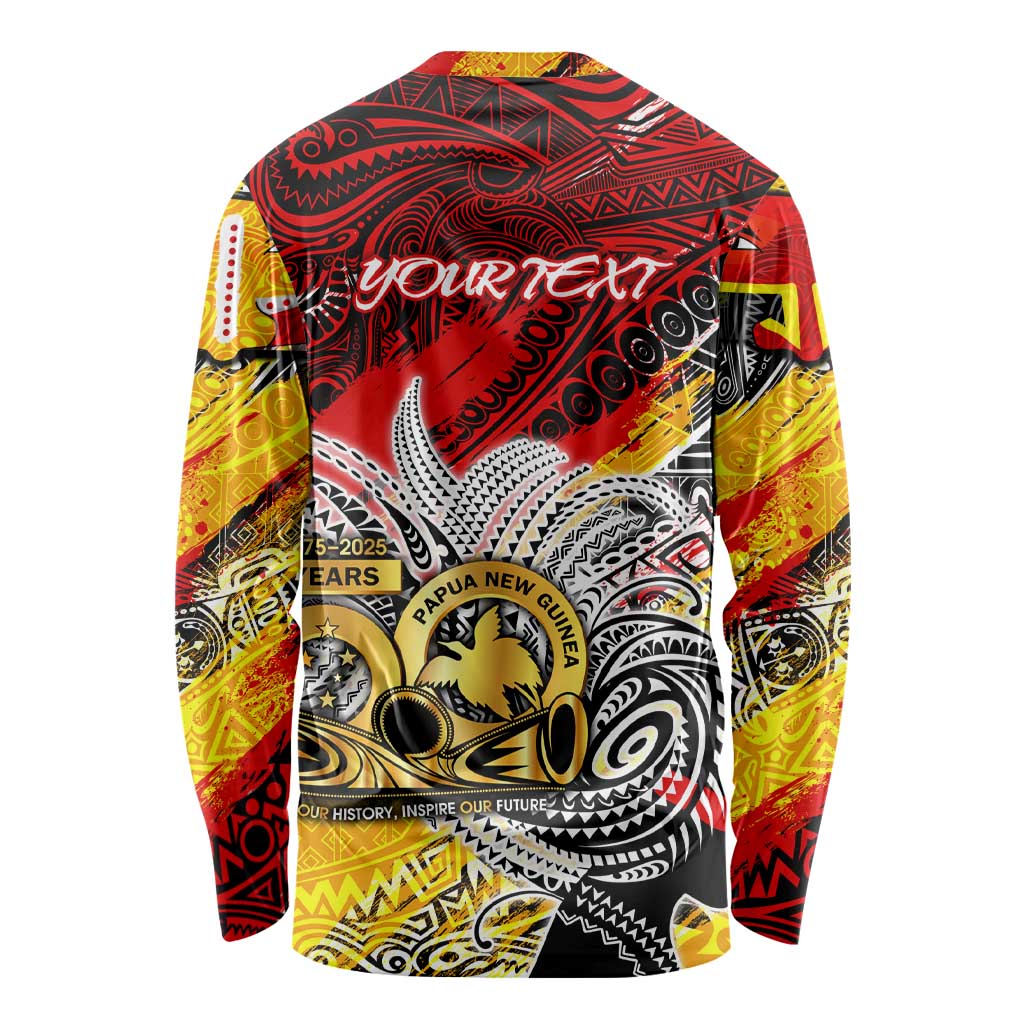 Papua New Guinea 50th Independence Day Long Sleeve Shirt Celebrate Our History, Inspire Our Future DT02 - Polynesian Pride