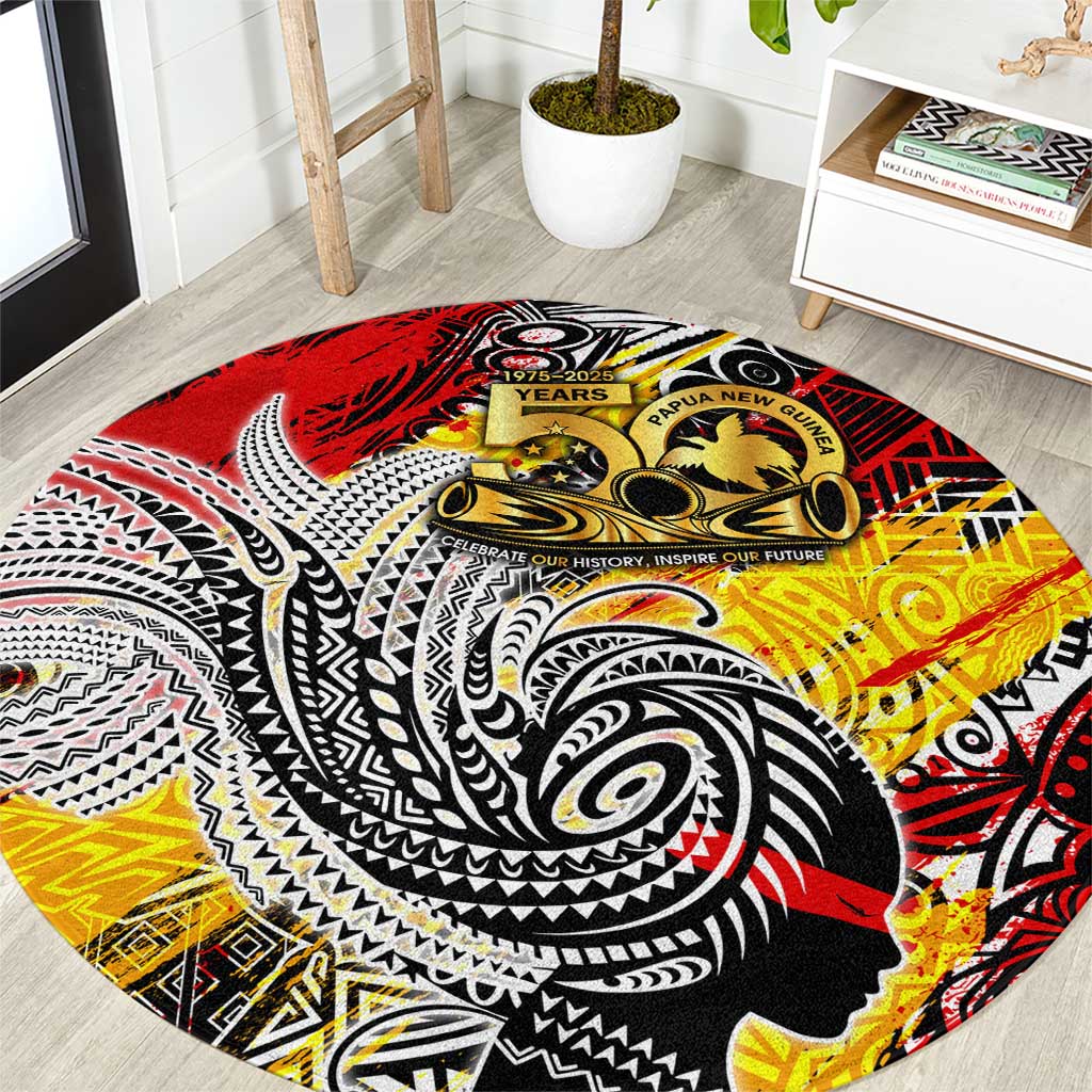 Papua New Guinea 50th Independence Day Round Carpet Celebrate Our History, Inspire Our Future