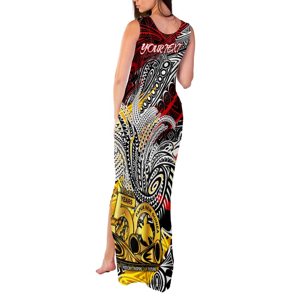 Papua New Guinea 50th Independence Day Tank Maxi Dress Celebrate Our History, Inspire Our Future