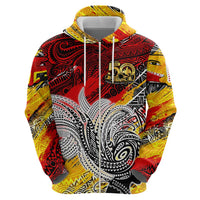 Papua New Guinea 50th Independence Day Zip Hoodie Celebrate Our History, Inspire Our Future DT02 - Polynesian Pride