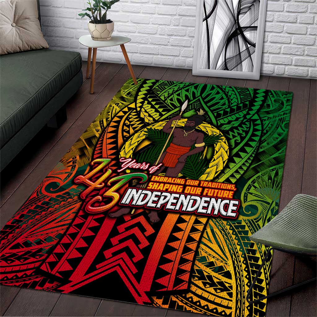 Vanuatu 45th Independence Anniversary Area Rug Embracing Our Traditions Shaping Our Future DT02 Art - Polynesian Pride