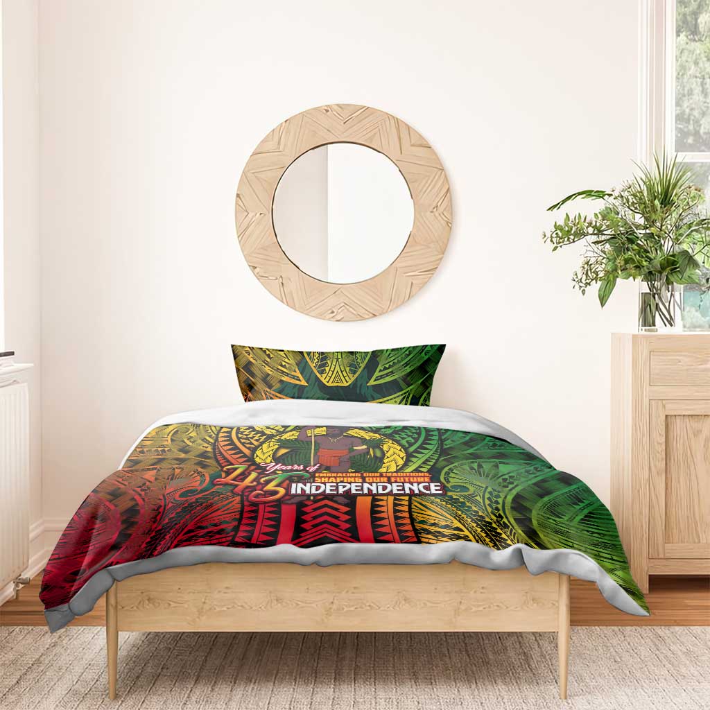 Vanuatu 45th Independence Anniversary Bedding Set Embracing Our Traditions Shaping Our Future