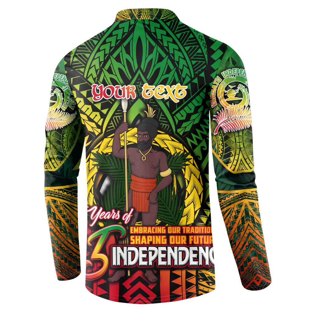 Vanuatu 45th Independence Anniversary Button Sweatshirt Embracing Our Traditions Shaping Our Future