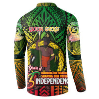 Vanuatu 45th Independence Anniversary Button Sweatshirt Embracing Our Traditions Shaping Our Future