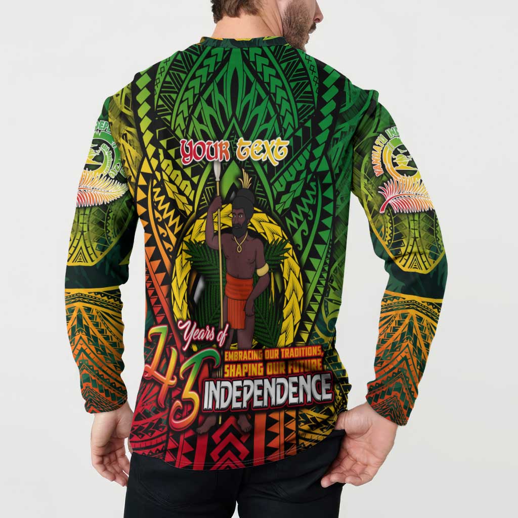 Vanuatu 45th Independence Anniversary Button Sweatshirt Embracing Our Traditions Shaping Our Future