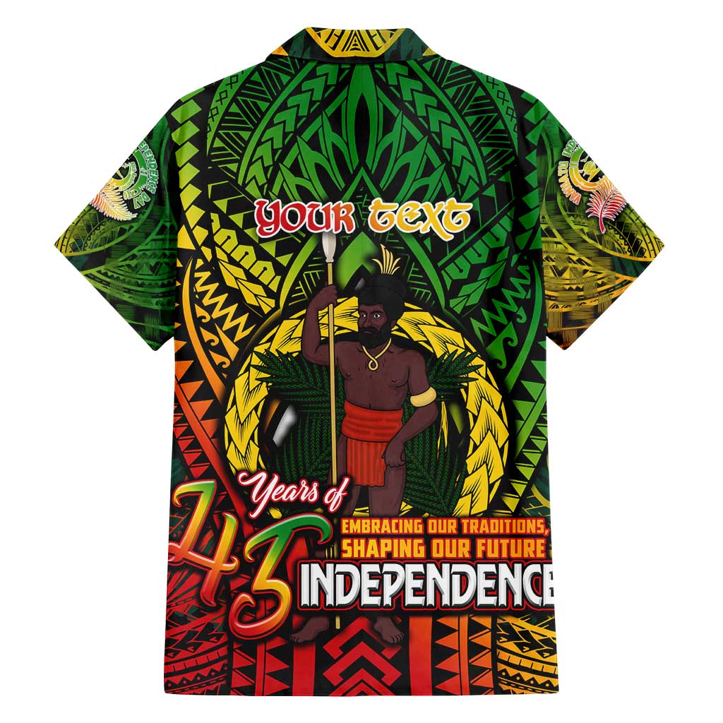 Vanuatu 45th Independence Anniversary Family Matching Long Sleeve Bodycon Dress and Hawaiian Shirt Embracing Our Traditions Shaping Our Future