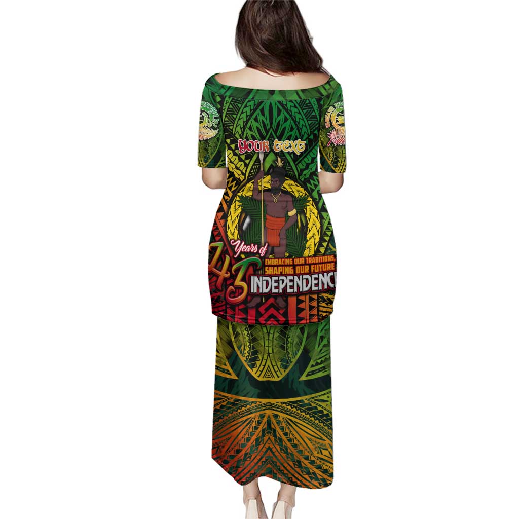 Vanuatu 45th Independence Anniversary Family Matching Puletasi and Hawaiian Shirt Embracing Our Traditions Shaping Our Future