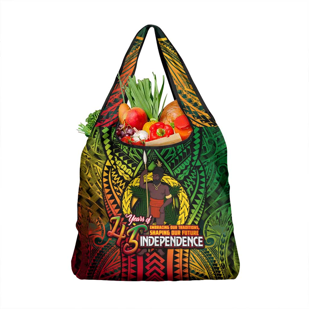 Vanuatu 45th Independence Anniversary Grocery Bag Embracing Our Traditions Shaping Our Future