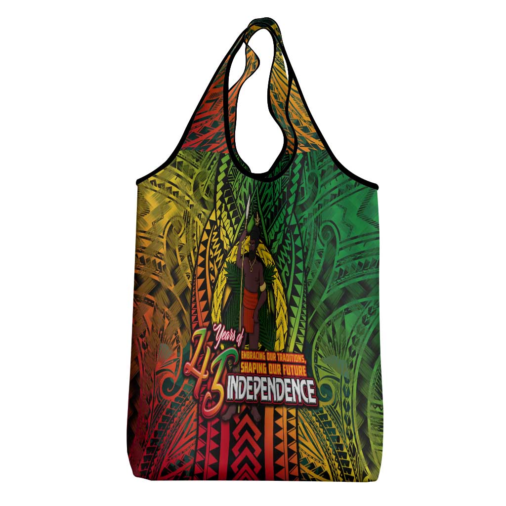 Vanuatu 45th Independence Anniversary Grocery Bag Embracing Our Traditions Shaping Our Future DT02 - Polynesian Pride