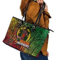Vanuatu 45th Independence Anniversary Leather Tote Bag Embracing Our Traditions Shaping Our Future