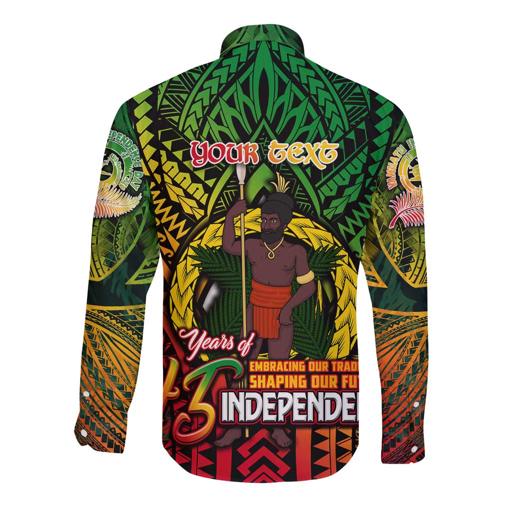 Vanuatu 45th Independence Anniversary Long Sleeve Button Shirt Embracing Our Traditions Shaping Our Future